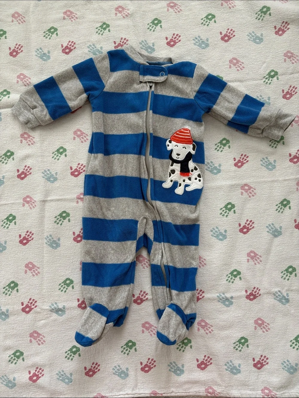 5for25  | Carter's Blue and Gray Striped Puppy Footie Pajamas